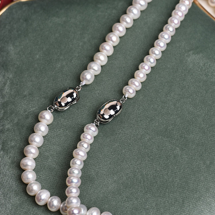 Serenemyst Natural White Pearl Calm Healing Necklace