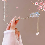 Serenemyst Classical Chinese Style Peach Blossom Tassel Healing Hairpin