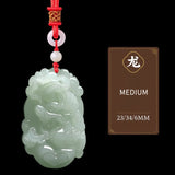 Serenemyst Natural Hetian Jade Chinese Zodiac Protection Pendant With Beads Chain