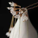 Serenemyst Handmade Orchid Flower Bell Healing Hairpin