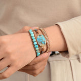 Serenemyst Handmade Woven Leather Rope Turquoise Protection Bracelet