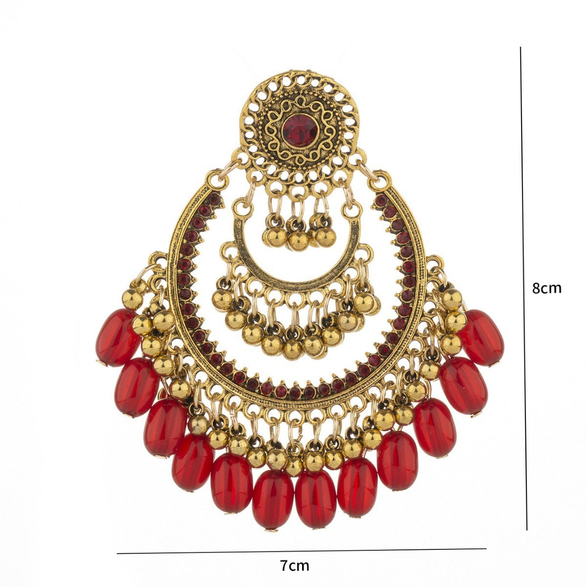 Serenemyst Retro Alloy Wealth Earrings With Hollow Bell Tassel