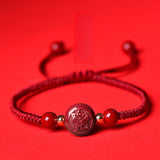 Serenemyst Red String Cinnabar Carved Chinese Zodiac Protection Bracelet