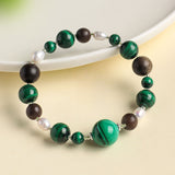 Serenemyst Natural Malachite Agarwood Pearl Protection Purity Bracelet