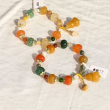 Serenemyst Bodhi Seed Golden Pumpkin White Lotus Wealth Bracelet