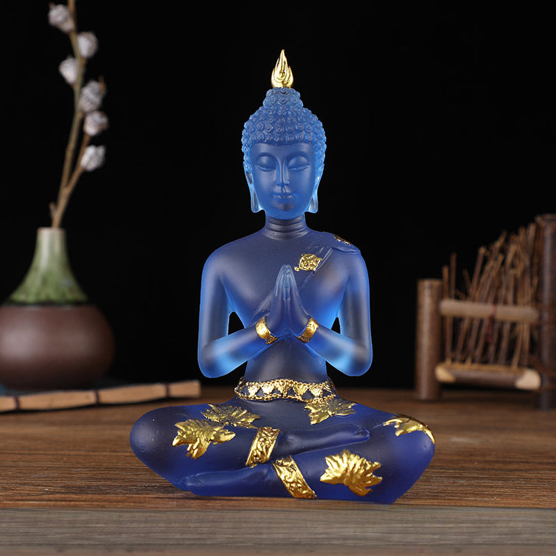 Serenemyst Handmade Resin Buddha Statue Protection Decoration
