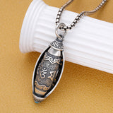 Serenemyst Tibetan Six-Word Mantra Prayer Wheel Protection Pendant Necklace