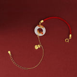 Serenemyst Red String Sterling Silver Koi Fish Jade Buckle Lucky Bracelet