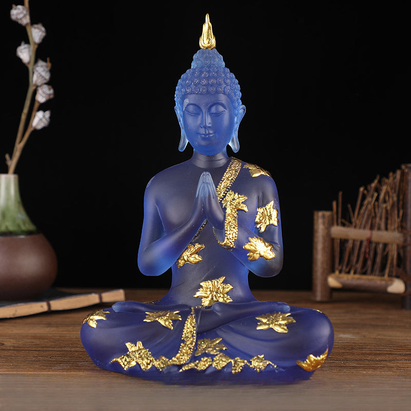 Serenemyst Handmade Resin Buddha Statue Protection Decoration