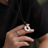 Serenemyst Handmade Sterling Silver Peace Buckle Fortune Pendant Necklace