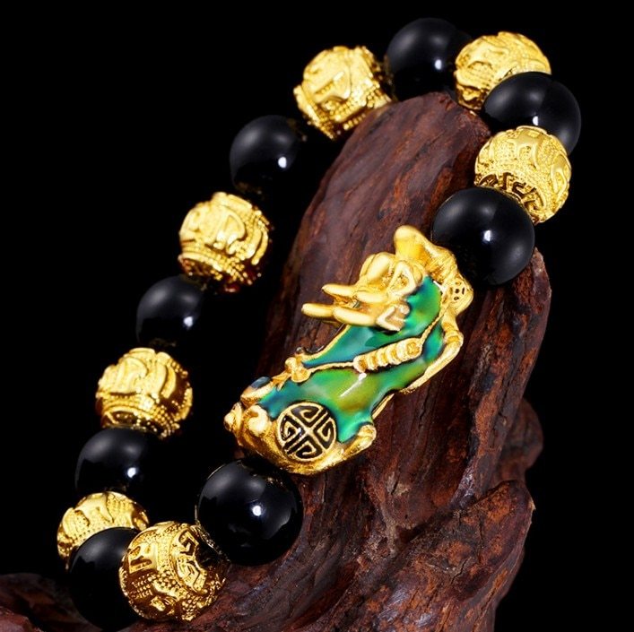 Serenemyst Sand Gold Color-Changing Pixiu Wealth Bracelet