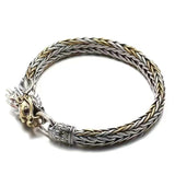 Serenemyst Handmade Braided Dragon Head Silver Plated Bracelet