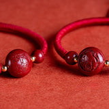 Serenemyst Red String Cinnabar Carved Chinese Zodiac Protection Bracelet