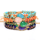 Serenemyst Turquoise Braided Rope Water Drop Luck Protection Bracelet