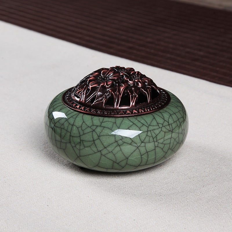 Serenemyst Handmade Longquan Celadon Healing Harmony Incense Burner