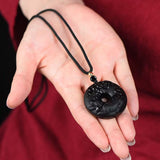 Serenemyst Natural Obsidian Carved Chinese Zodiac Peace Buckle Protection Pendant