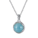 Serenemyst Sterling Silver Natural Aquamarine Pendant Healing Purity Necklace