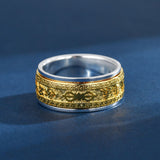 Serenemyst Tibetan Sterling Silver Rotatable Six-Word Mantra Protection Harmony Ring