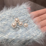 Serenemyst Natural Round Oceanic Pearl  Healing Charm Earrings