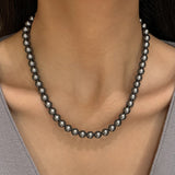 Serenemyst Natural Round Black Pearl Purity Calm Necklace