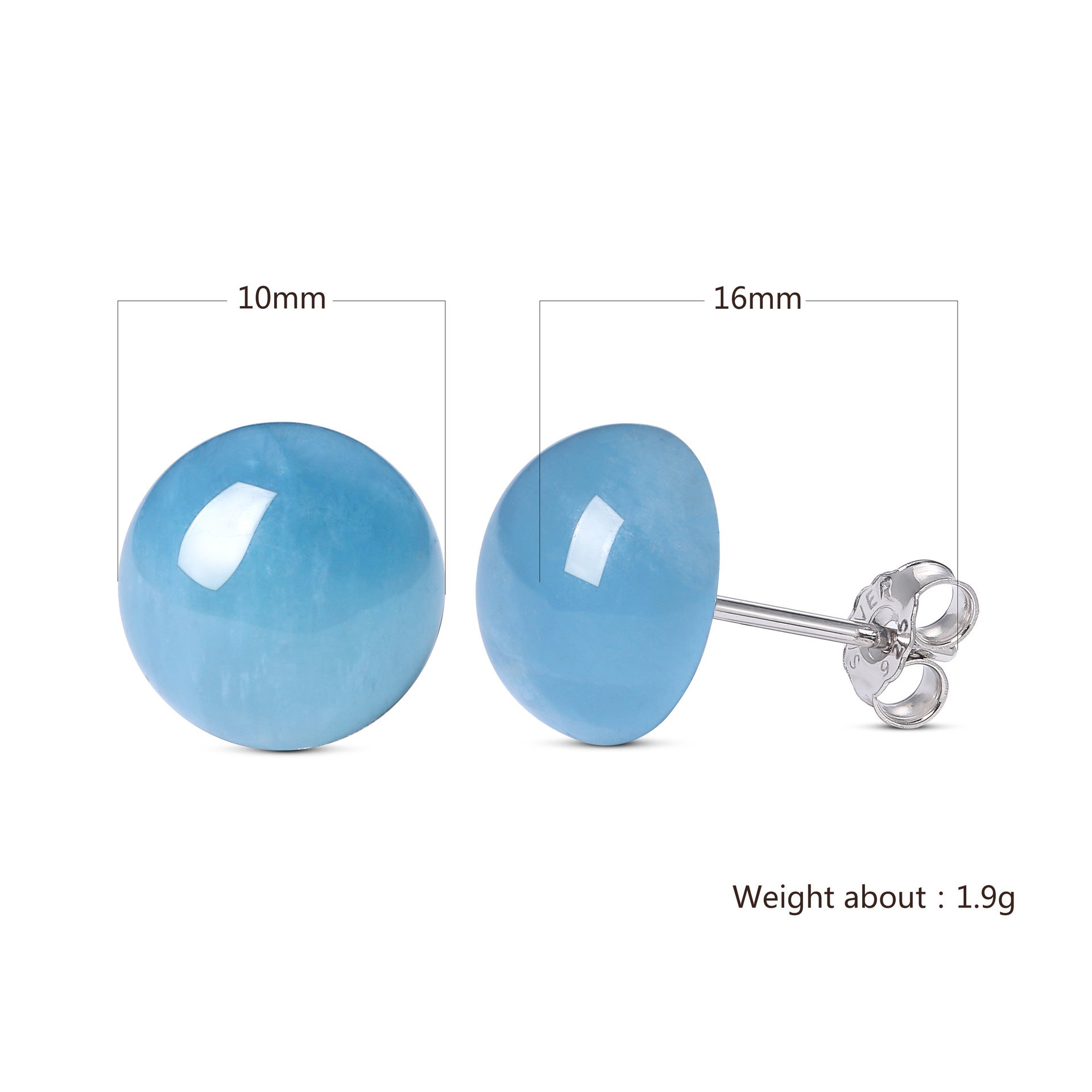 Serenemyst Sterling Silver Natural Aquamarine Serenity Healing Earrings