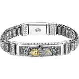 Serenemyst 925 Silver Money Pattern Lucky Fortune Pixiu Bracelet