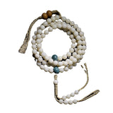 Serenemyst White Bodhi Seed Beads Harmony Mala Bracelet