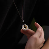 Serenemyst Handmade Sterling Silver Peace Buckle Fortune Pendant Necklace