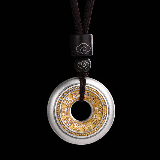 Serenemyst Handmade Sterling Silver Peace Buckle Fortune Pendant Necklace