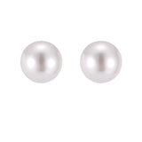 Serenemyst Natural Round Pearl Sterling Silver Gold-Plated Healing Charm Earrings
