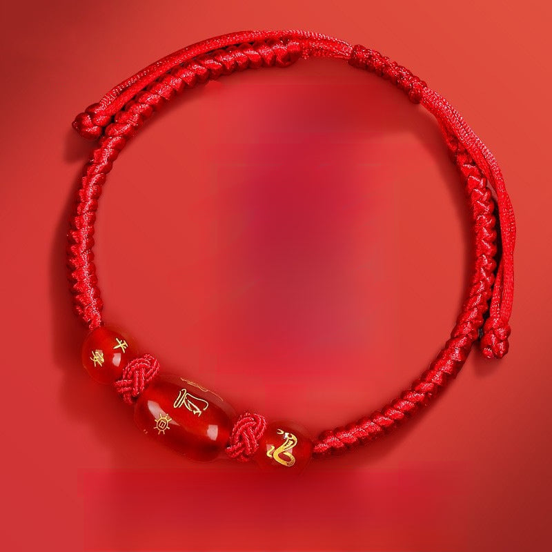 Serenemyst Red String Chinese Zodiac Peace Bead Protection Bracelet