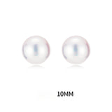 Serenemyst Natural Round Pearl Sterling Silver Gold-Plated Healing Charm Earrings