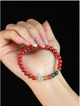 Serenemyst Handmade Cinnabar Crystal Beads Protection Bracelet