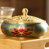 Serenemyst Handmade Pure Brass Painted Harmony Healing Incense Burner