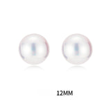 Serenemyst Natural Round Pearl Sterling Silver Gold-Plated Healing Charm Earrings