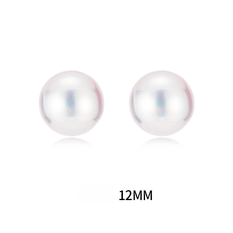 Serenemyst Natural Round Pearl Sterling Silver Gold-Plated Healing Charm Earrings