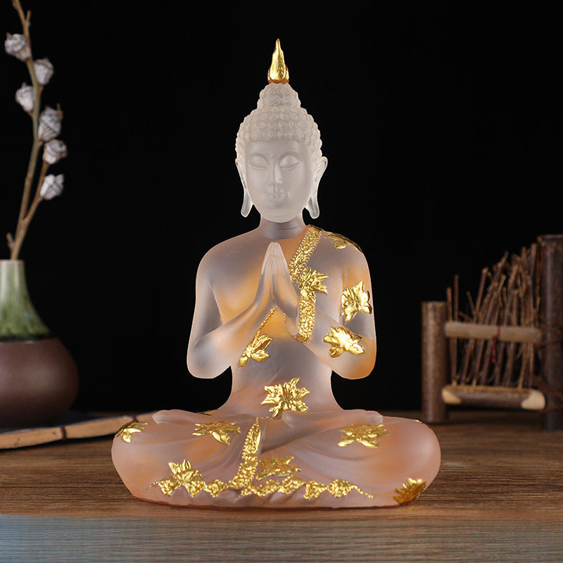 Serenemyst Handmade Resin Buddha Statue Protection Decoration