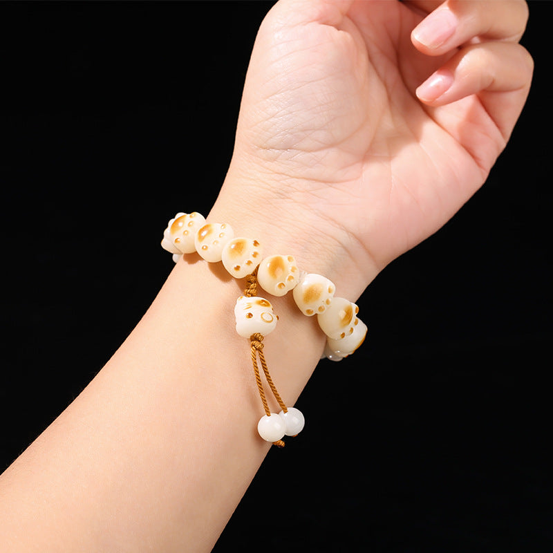 Serenemyst Handmade Bodhi Root Cat Claw Lucky Bracelet
