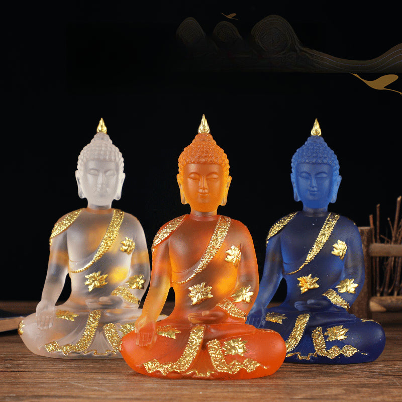 Serenemyst Handmade Resin Buddha Statue Protection Decoration