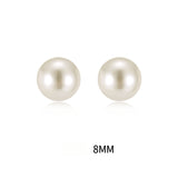 Serenemyst Natural Round Pearl Sterling Silver Gold-Plated Healing Charm Earrings