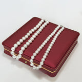 Serenemyst Natural Round White Pearl 925 Silver Clasp Purity Healing Necklace