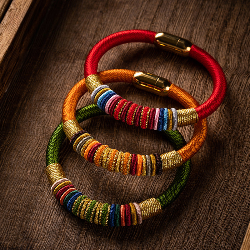 Serenemyst Handmade Red String Kasyapa Style Magnetic Buckle  Protection Bracelet