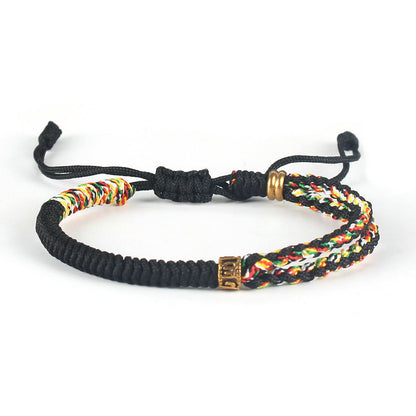 Serenemyst Red String Six-Word Mantra Metal Knot Protection Bracelet