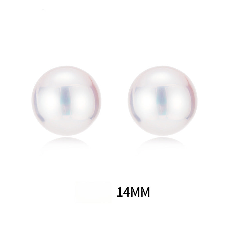 Serenemyst Natural Round Pearl Sterling Silver Gold-Plated Healing Charm Earrings