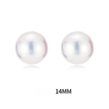 Serenemyst Natural Round Pearl Sterling Silver Gold-Plated Healing Charm Earrings