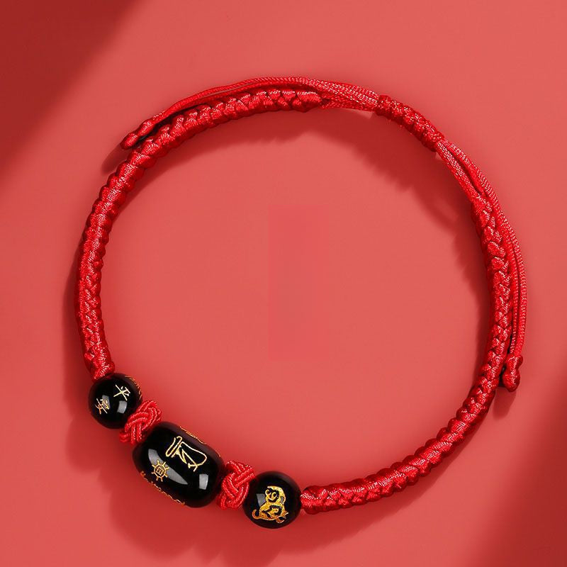 Serenemyst Red String Chinese Zodiac Peace Bead Protection Bracelet