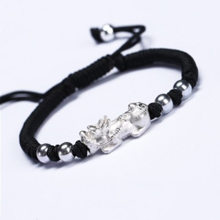 Serenemyst Red String Silver Gold Plated Pixiu Protection Bracelet