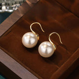 Serenemyst Natural Round Oceanic Pearl  Healing Charm Earrings