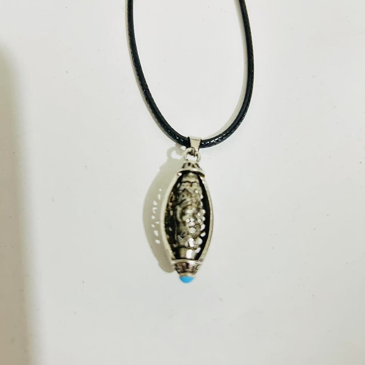 Serenemyst Tibetan Six-Word Mantra Prayer Wheel Protection Pendant Necklace