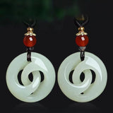 Serenemyst Natural Hetian Jade Fortune Pendant Necklace